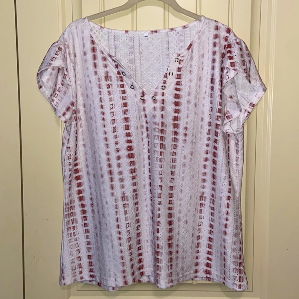 White and Brown Women's Blouse
